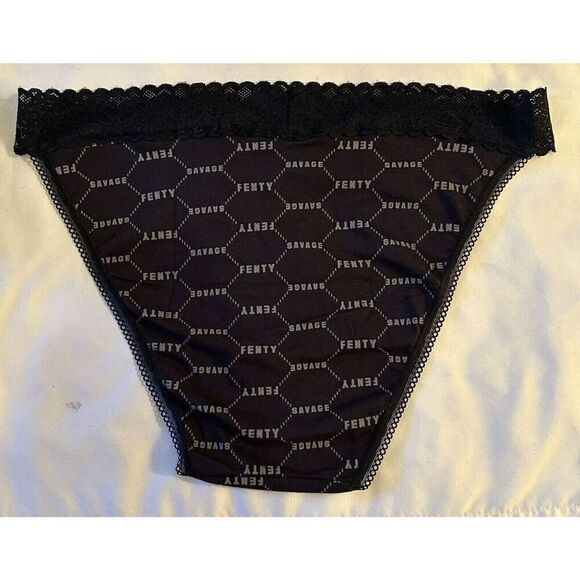 Savage X Fenty Ladies Black Bikini Panties Size XL NWT - Picture 2 of 3